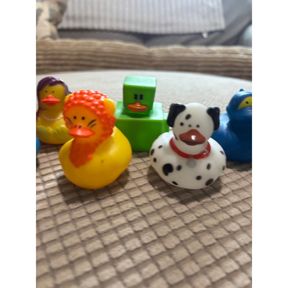Novelty Rubber Duck Collection Lot 8 Lion Dalmatian Superhero Block Ducks - Picture 4 of 6